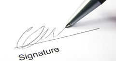 Signature avec stylo